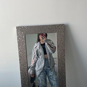 Gucci Gray Hoodie with Logo Sleeve Stripes